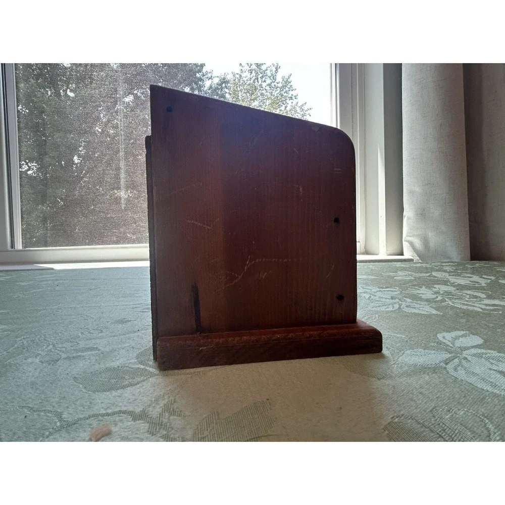 Vintage MCM Wood And‎ Lucite Kitchen Recipe Box Resin Grains Grandmas Kitchen